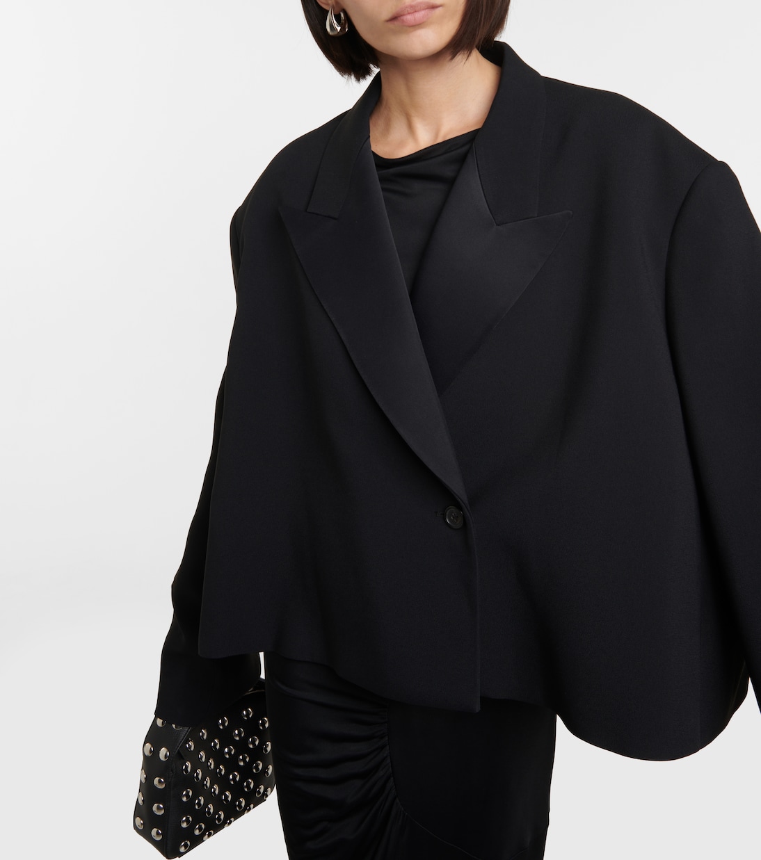 Raymond cropped satin blazer | Khaite