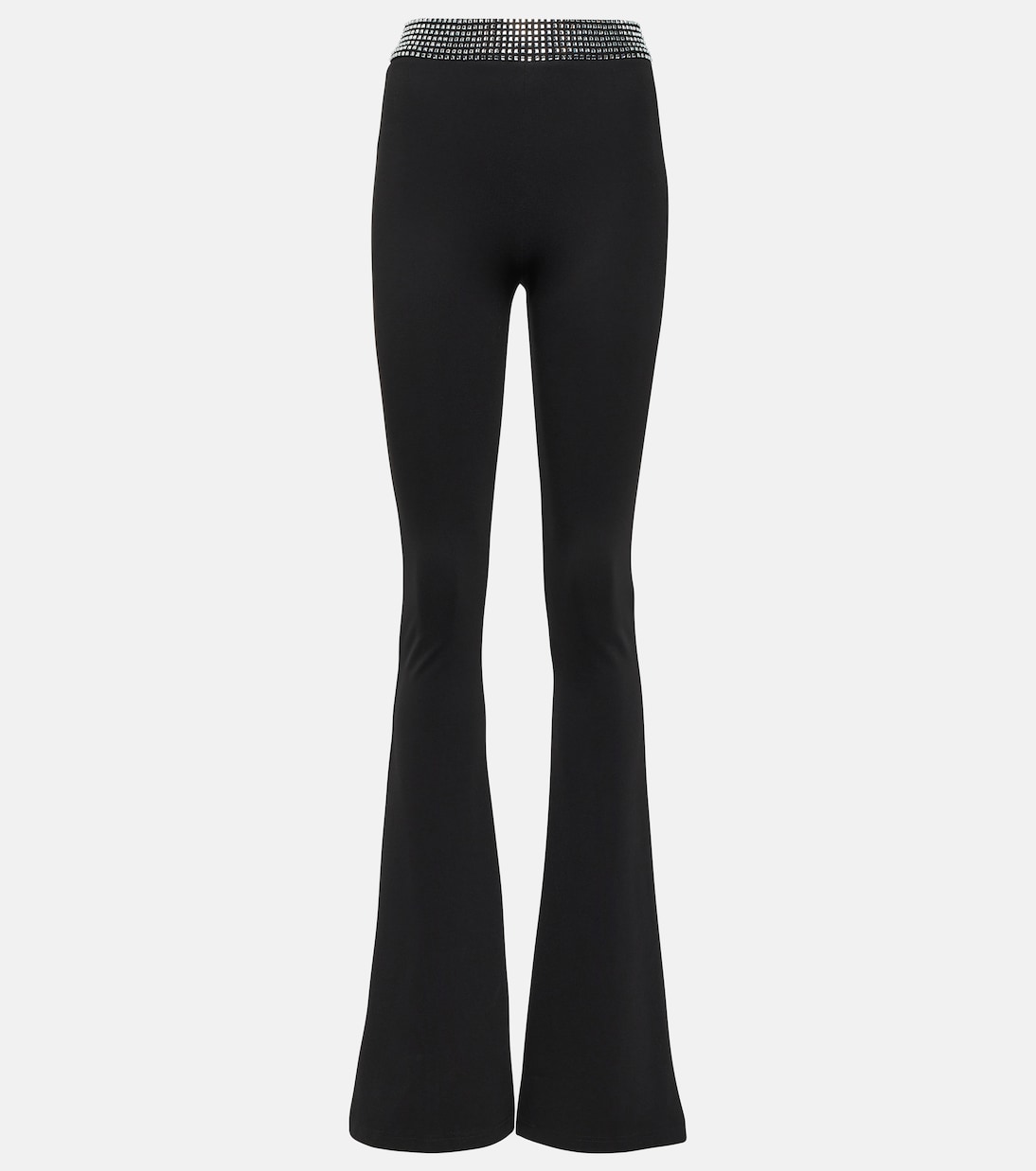 Pantaloni flared in jersey con cristalli | David Koma