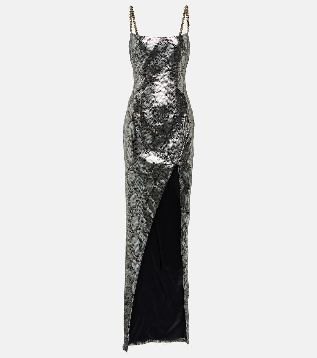 Chain-detail snake-print gown | Balmain