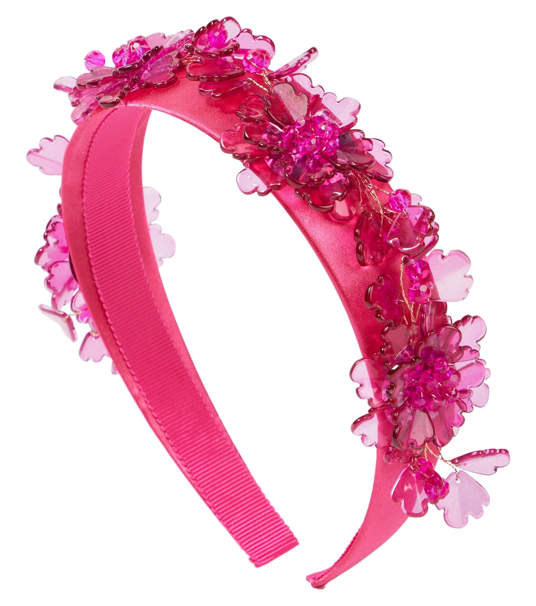Diadema de satén con adorno floral | Monnalisa