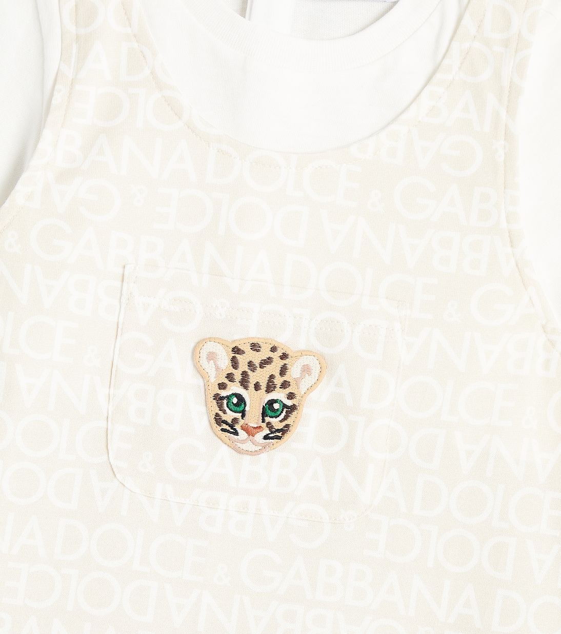 Bebé - mono de algodón estampado con bordado | Dolce&Gabbana Kids