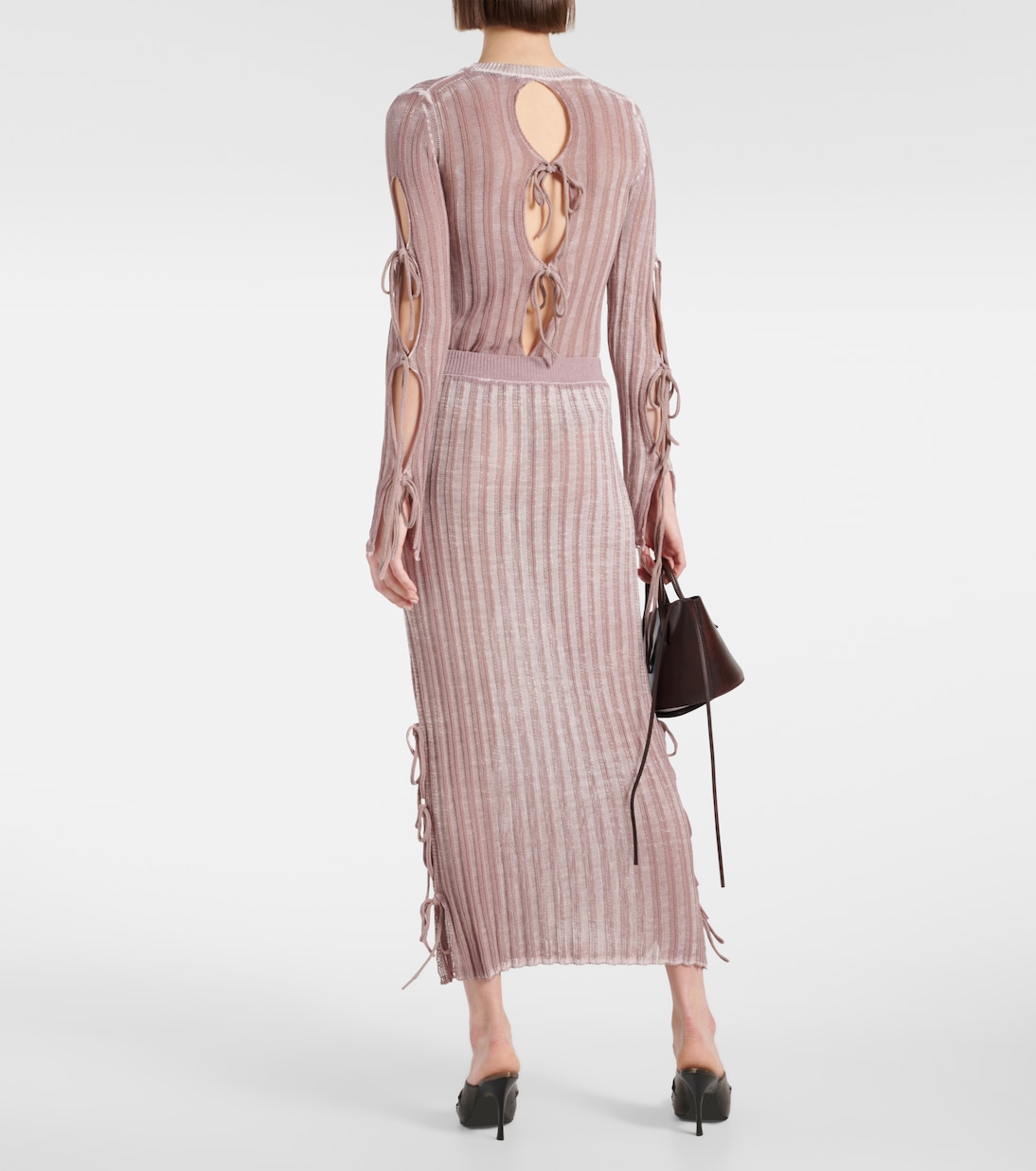 Gonna midi semitrasparente in maglia | Acne Studios