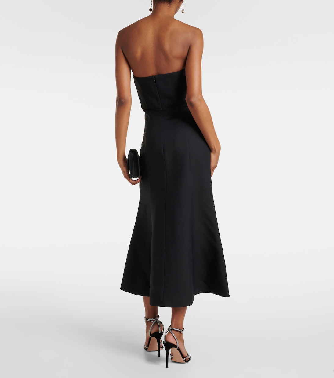 Jupe midi en laine et soie à ornements | Roland Mouret