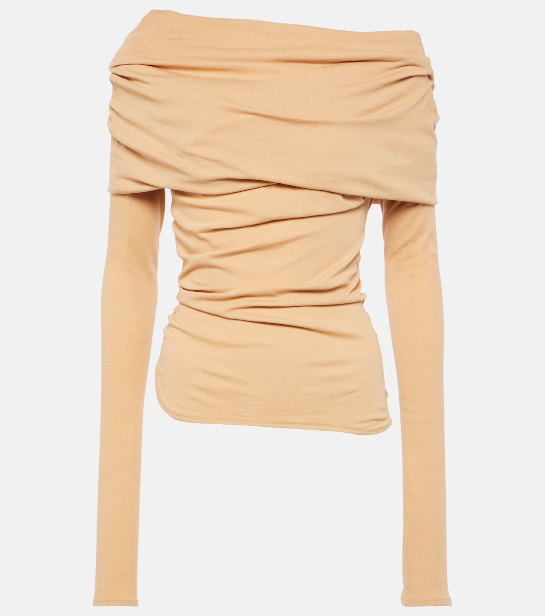 Bound draped off-shoulder jersey top | Entire Studios