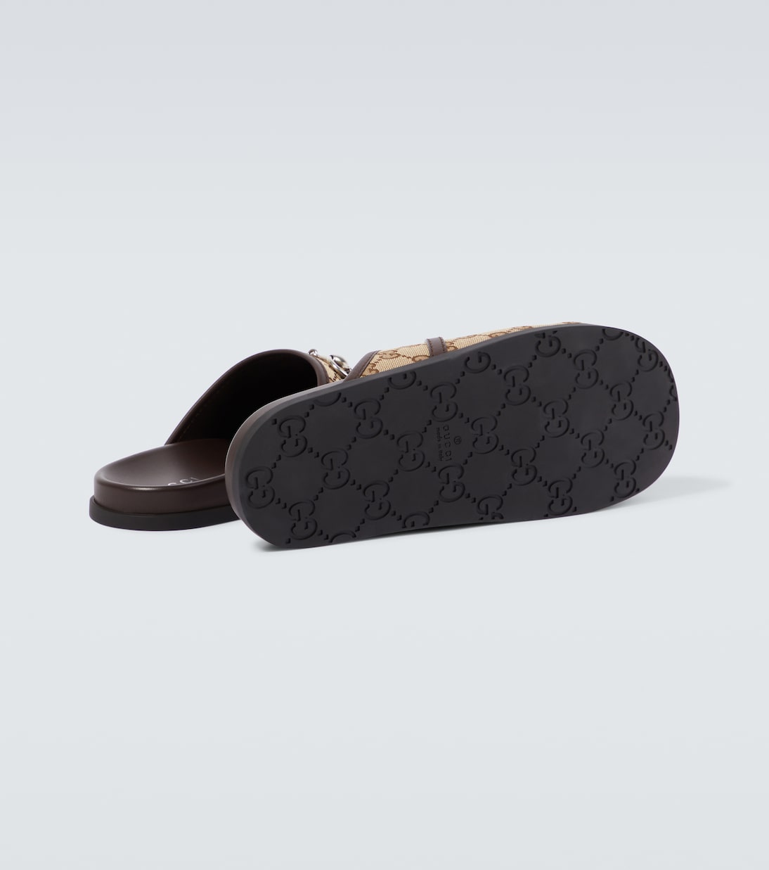 Slippers Horsebit in canvas GG | Gucci