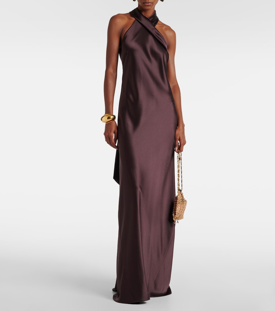 Robe longue Pandora en satin | Galvan