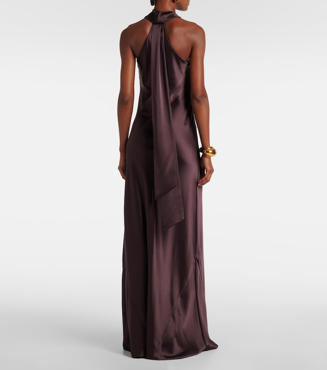 Robe longue Pandora en satin | Galvan
