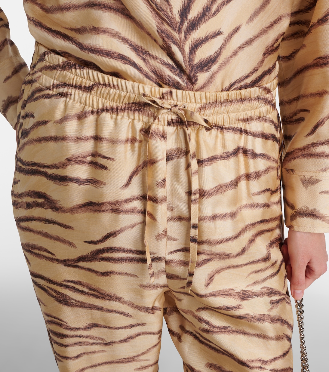 Weite High-Rise-Hose aus Seide | Stella McCartney