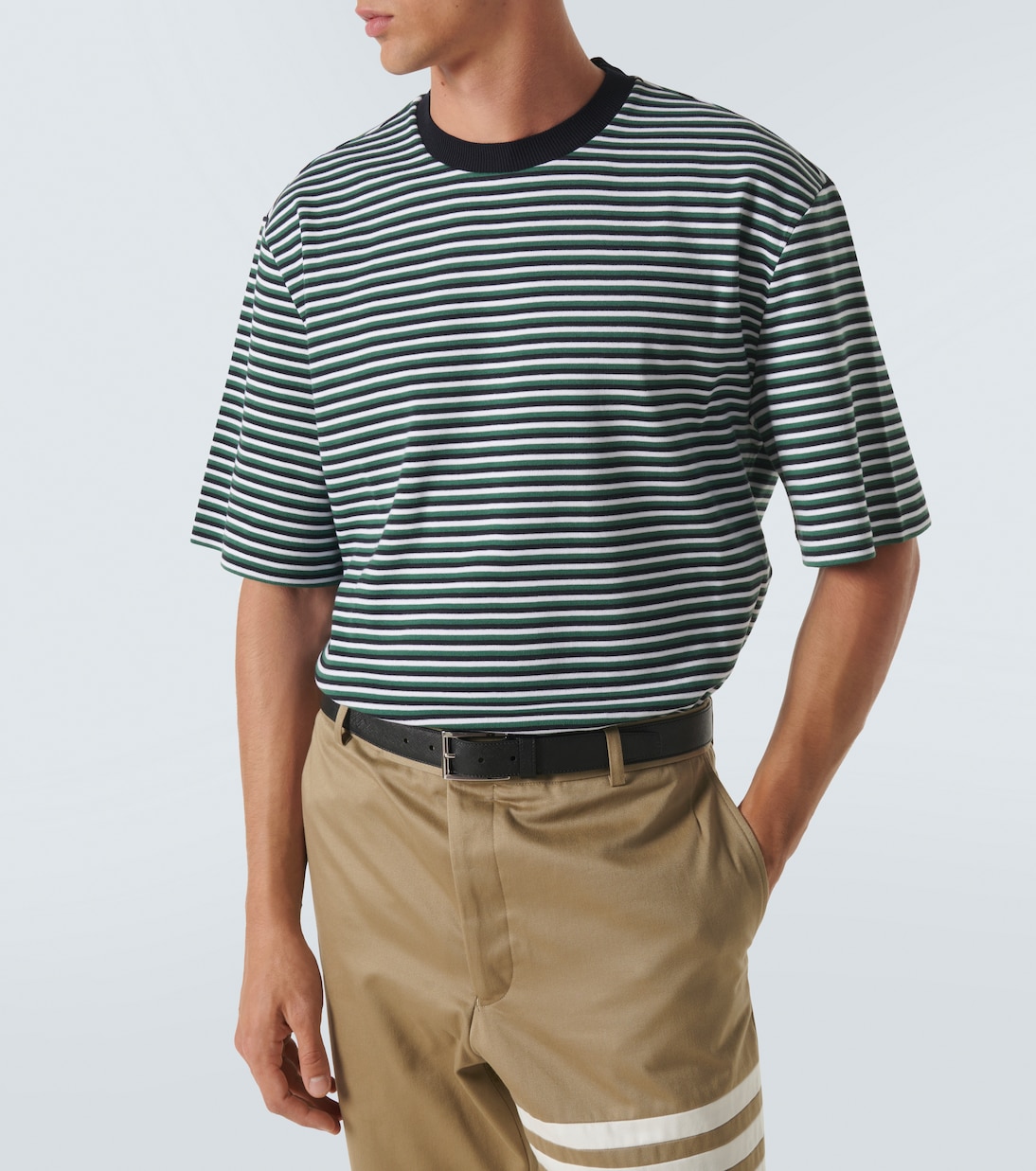 T-shirt oversize rayé en coton | Thom Browne