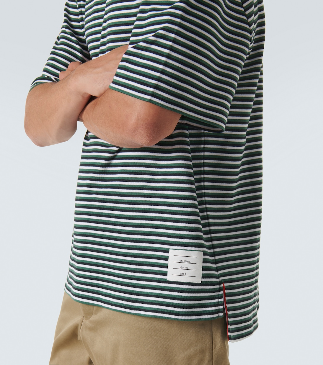T-shirt oversize rayé en coton | Thom Browne
