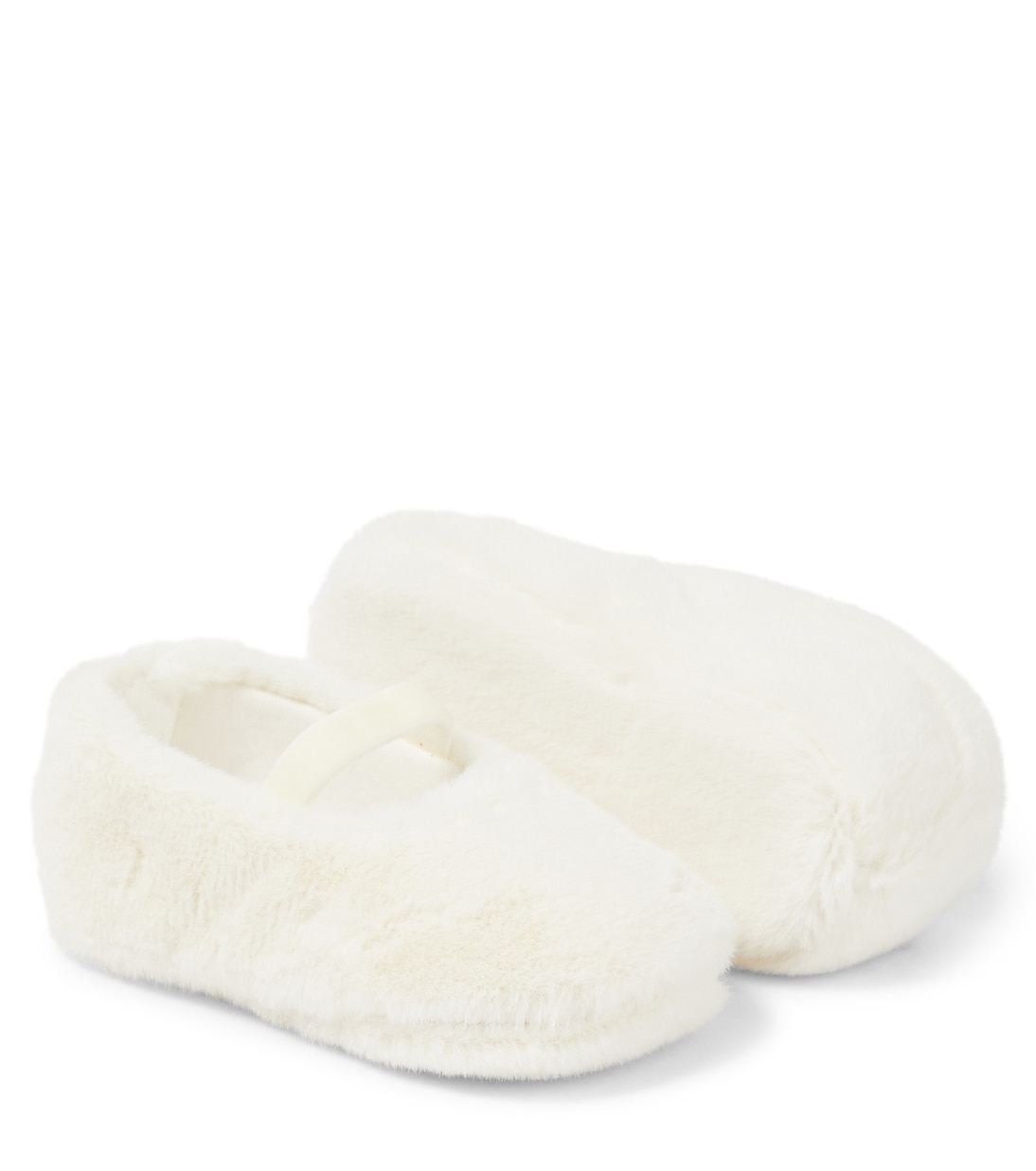 Baby Mary-Jane-Ballerinas aus Faux Fur | Il Gufo