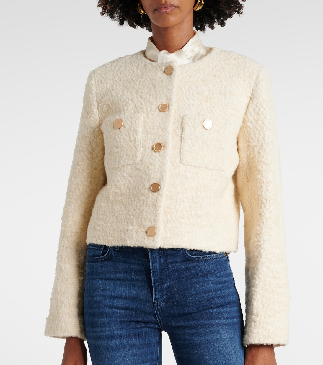 Cropped cotton and wool jacket | Frame