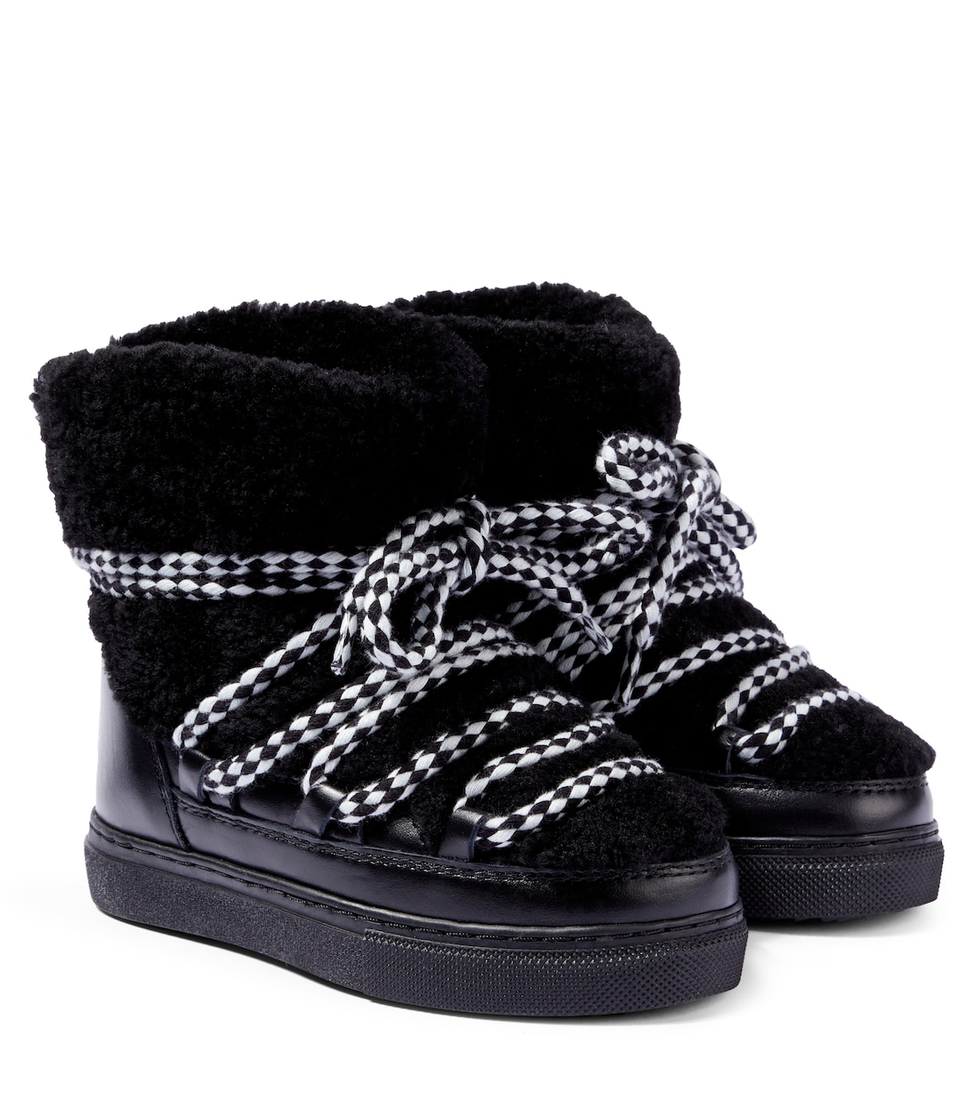 Stivaletti Curly in pelle e shearling | Inuikii Kids