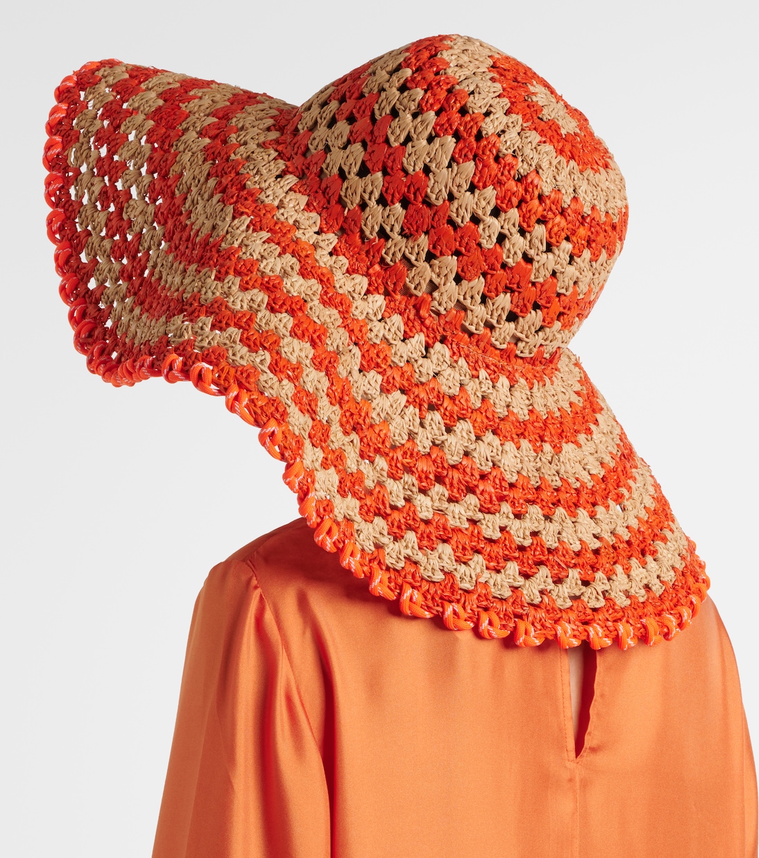 Cappello estivo in rafia ALÉMAIS con design fiammato per giovani