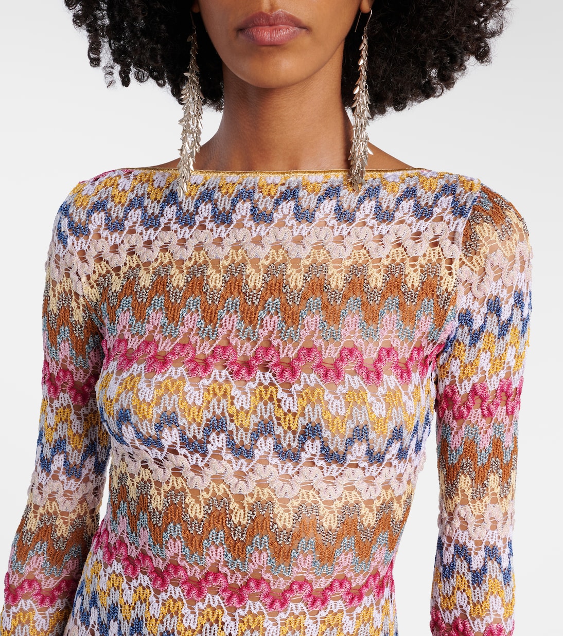 Abito lungo in crochet con lamé | Missoni