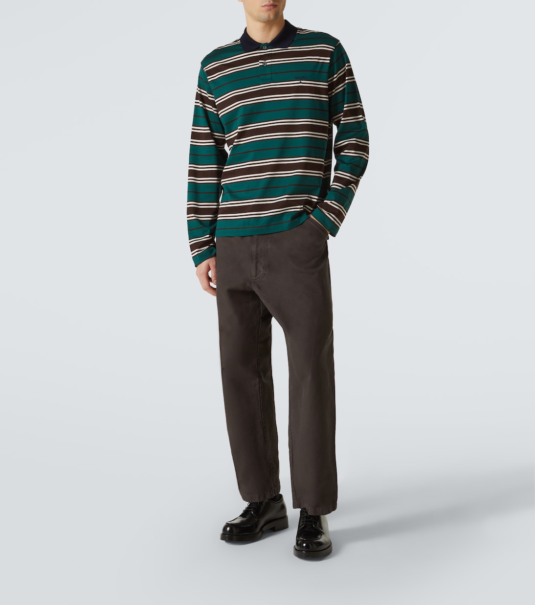 Polo in jersey di cotone a righe | Prada