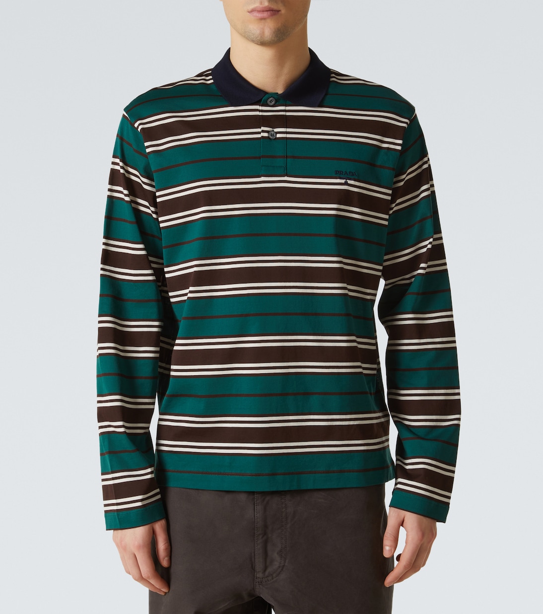 Polo in jersey di cotone a righe | Prada