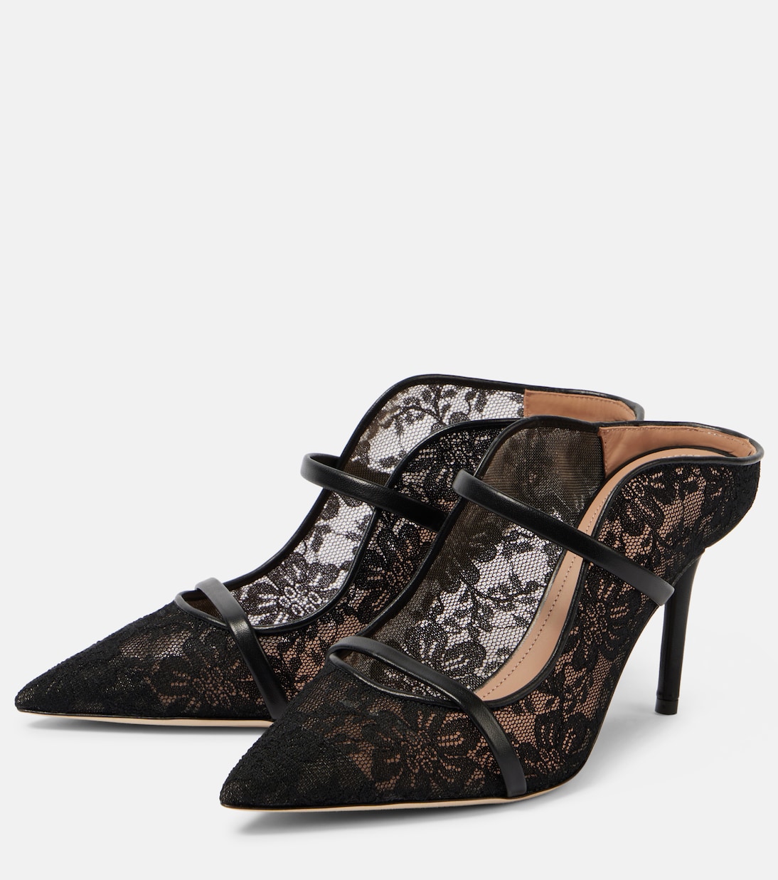 Mules Maureen 85 mit Spitze und Leder | Malone Souliers