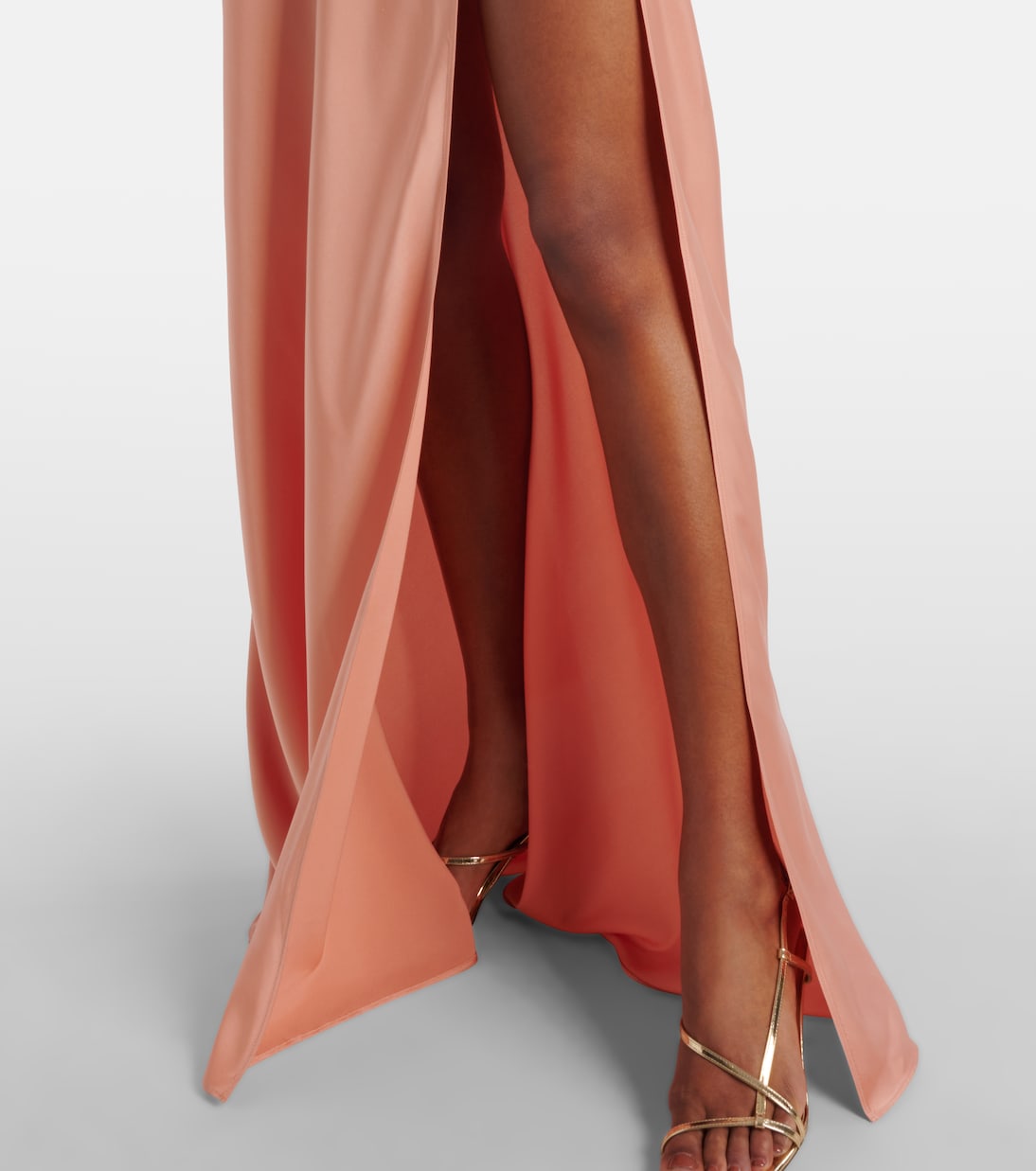 Jazzy feather-trimmed satin gown | The New Arrivals Ilkyaz Ozel