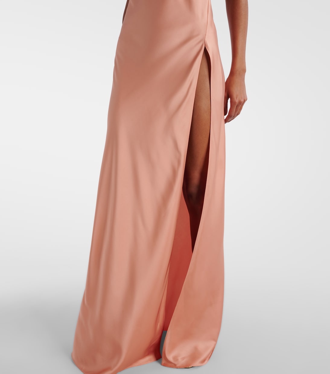 Jazzy feather-trimmed satin gown | The New Arrivals Ilkyaz Ozel
