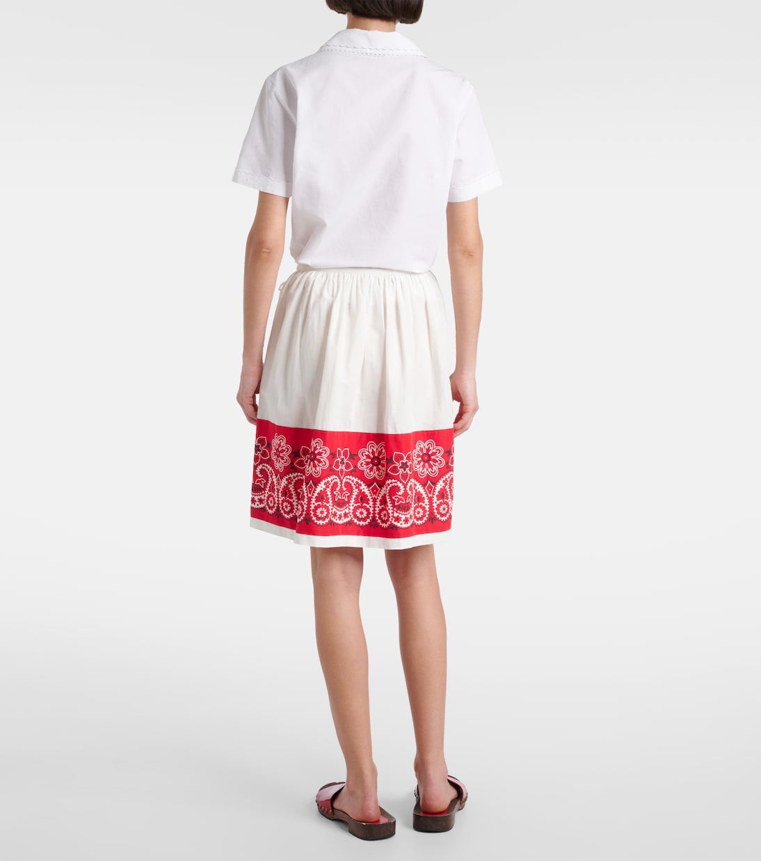 Bandana printed cotton poplin miniskirt | Miu Miu