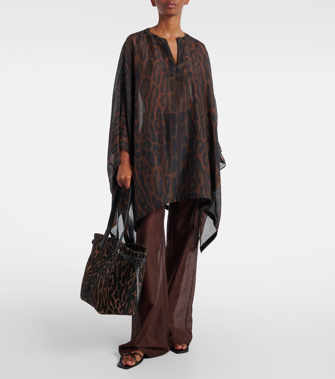 Caftano in cotone e seta con stampa | Tom Ford