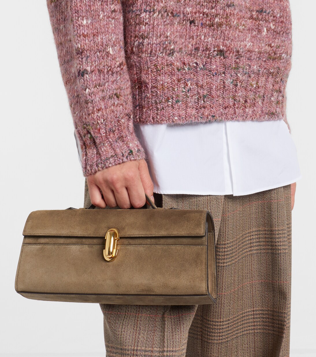 Slim Symmetry suede tote bag | Savette