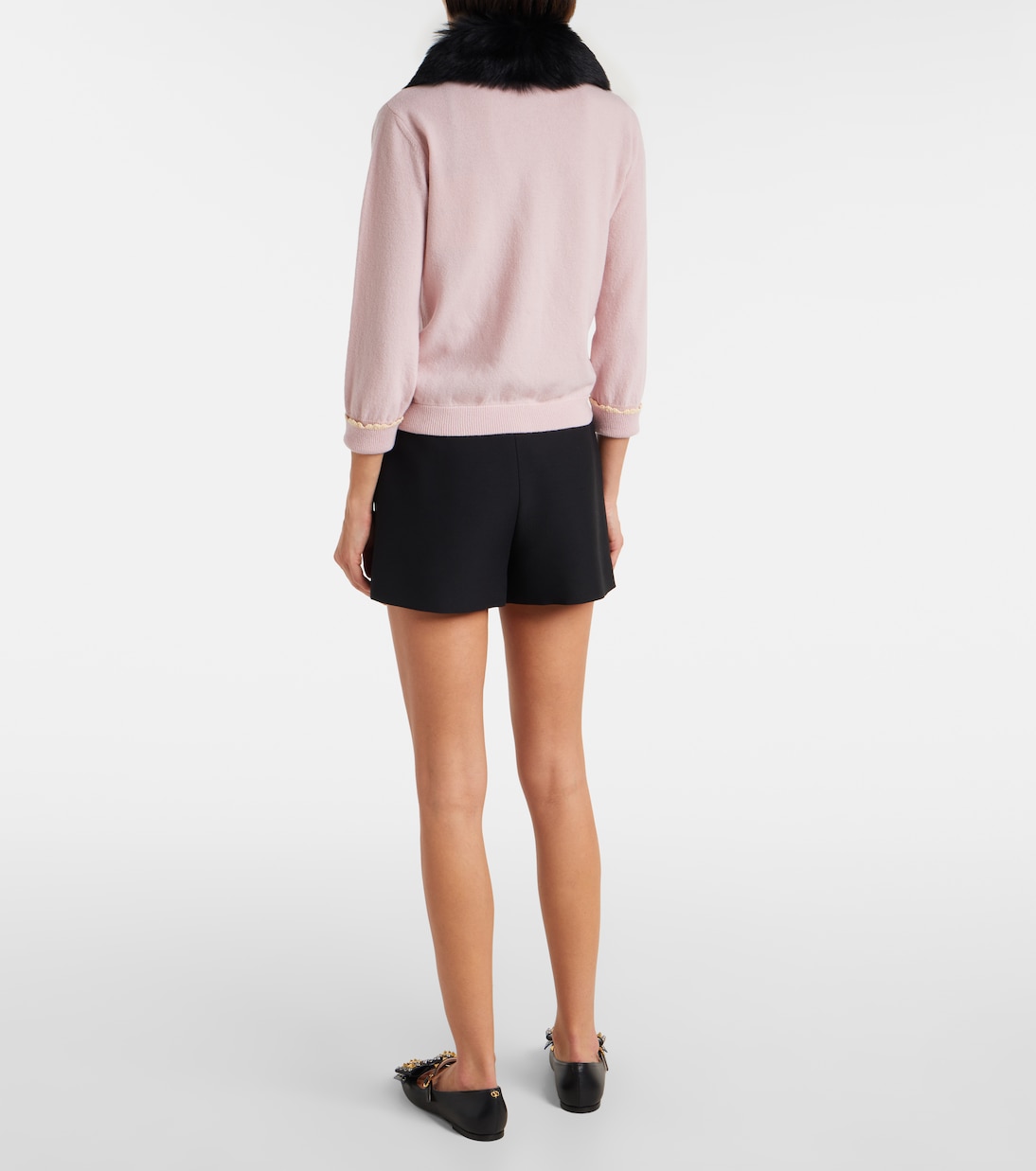 Cardigan aus Schurwolle mit Shearling | Valentino