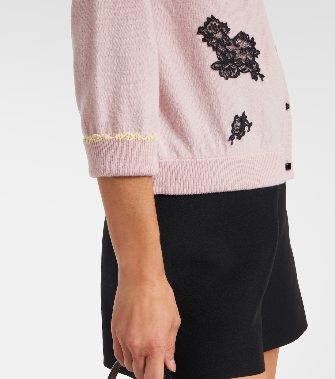 Cardigan aus Schurwolle mit Shearling | Valentino