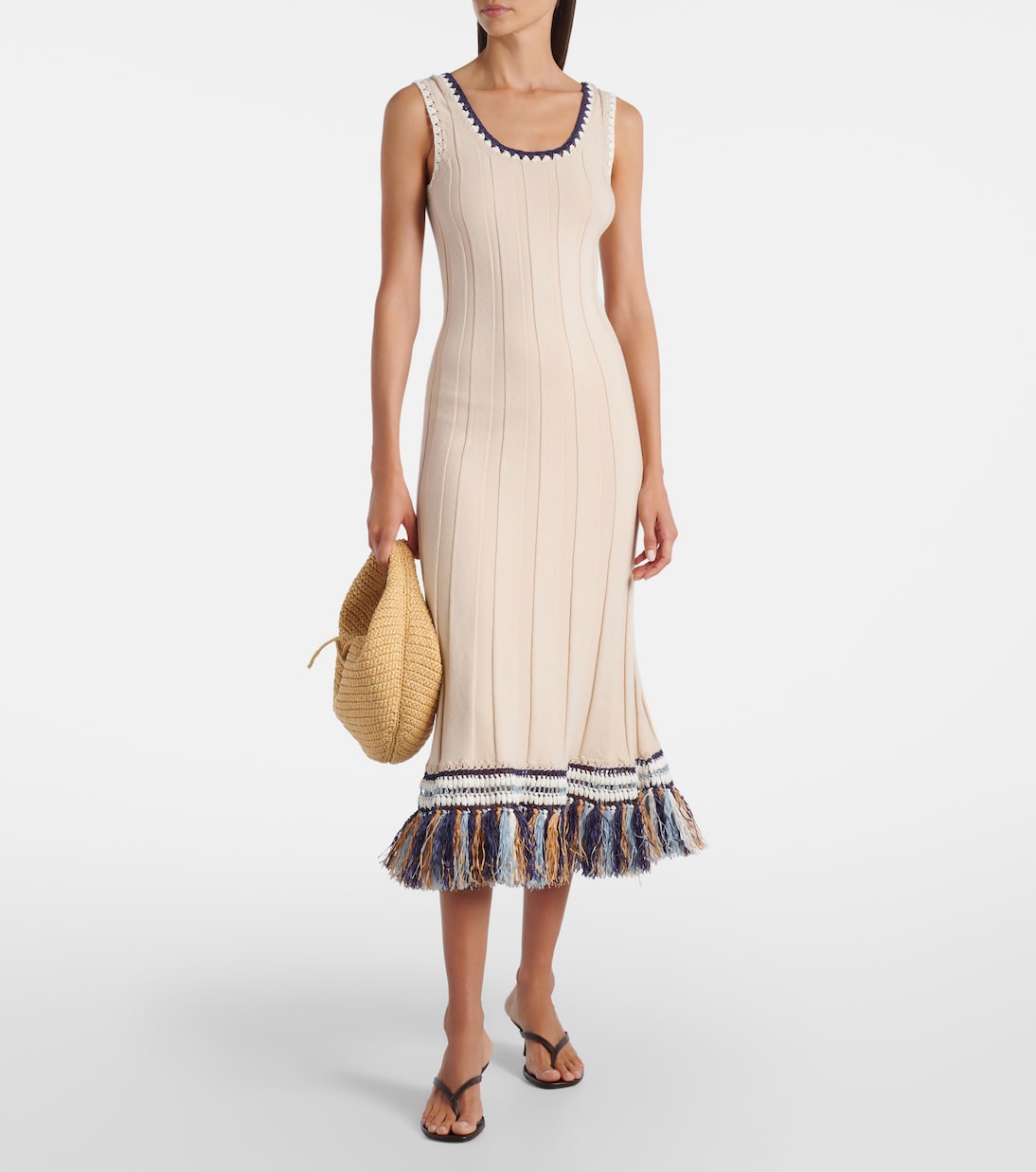 Julianna cotton and cashmere midi dress | Simkhai