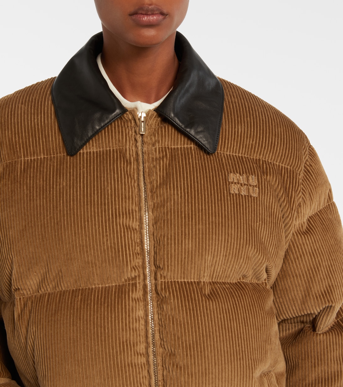 Cotton corduroy down jacket | Miu Miu