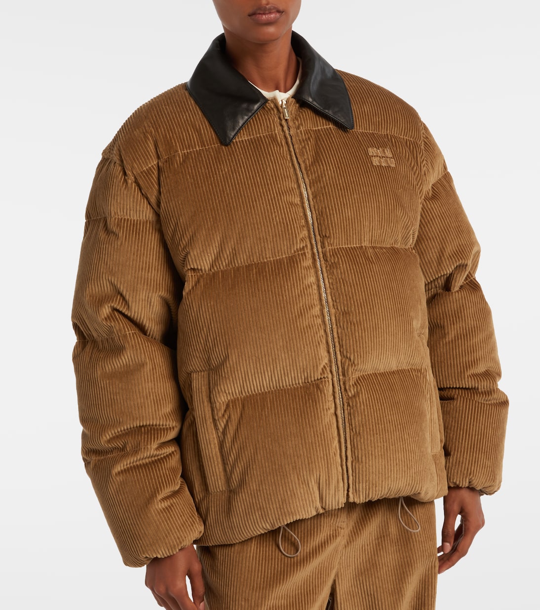 Cotton corduroy down jacket | Miu Miu