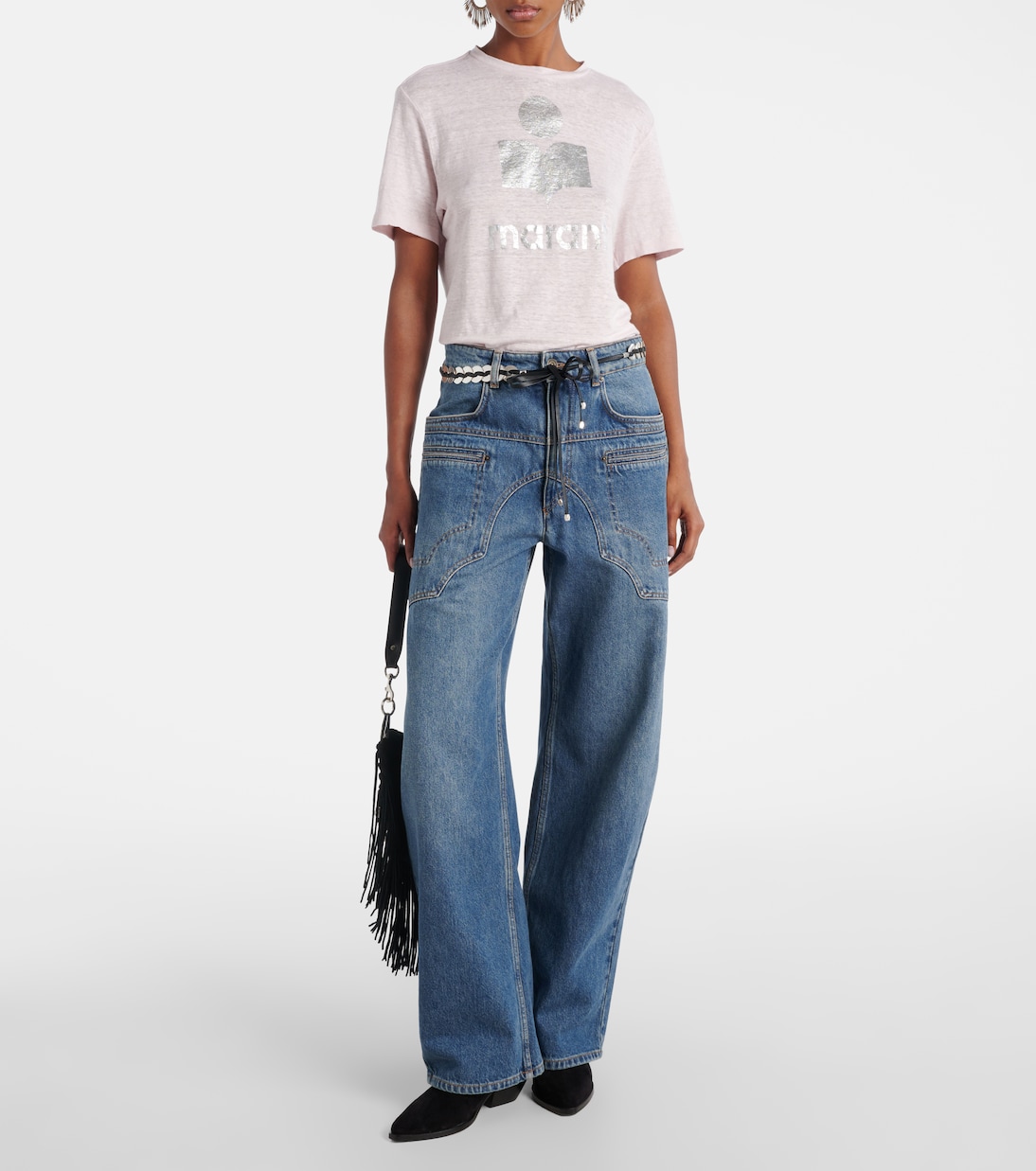 T-shirt Zewel in lino con logo | Marant Etoile