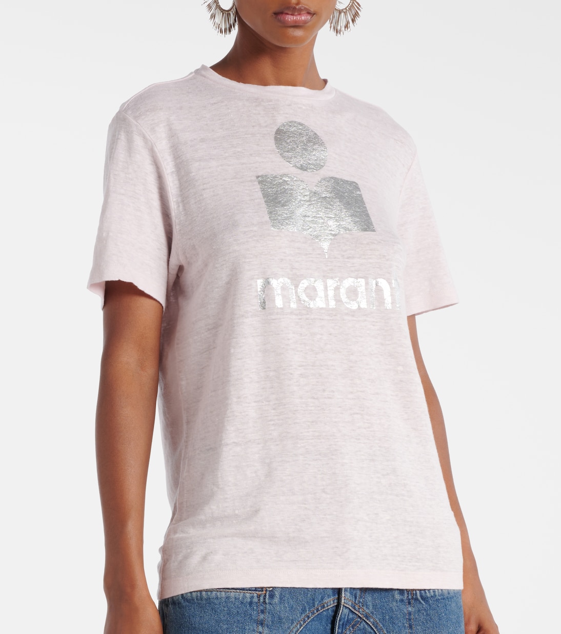 T-shirt Zewel in lino con logo | Marant Etoile