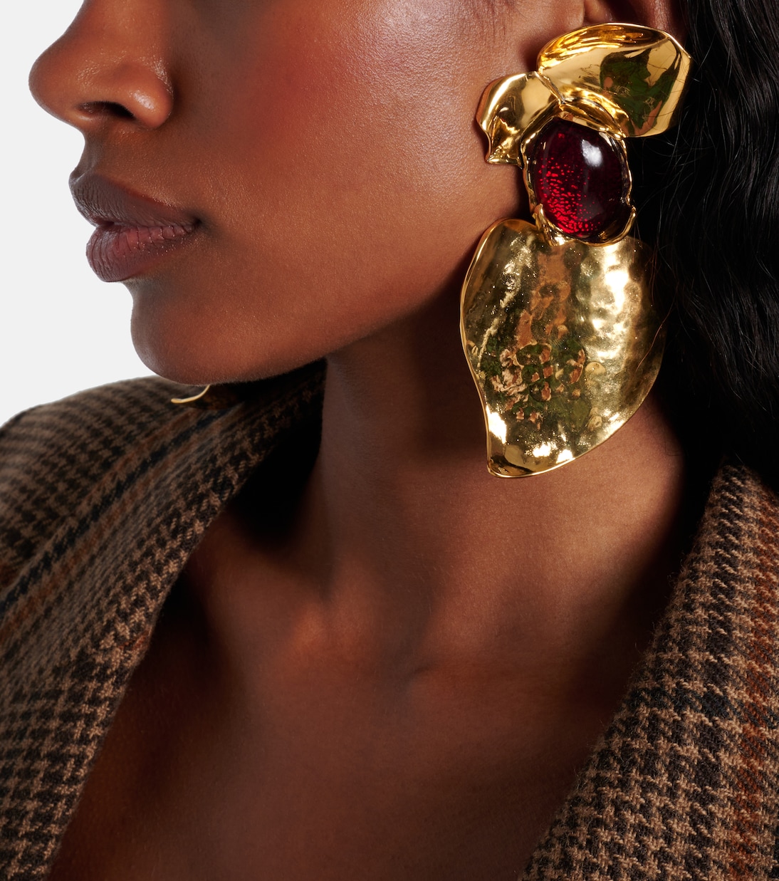 Embellished clip-on earrings | Saint Laurent