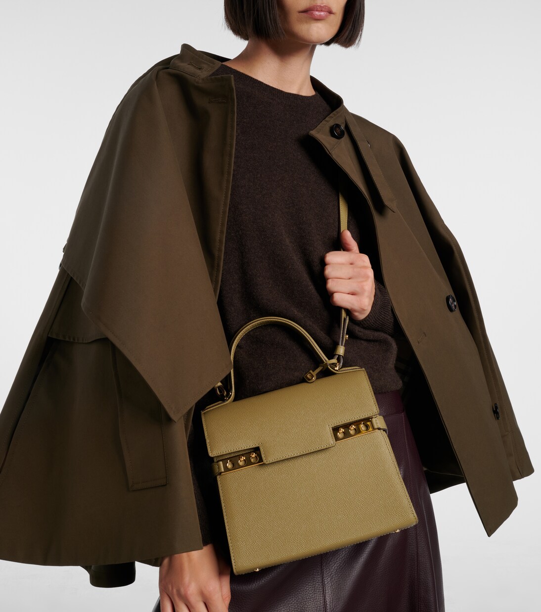 Tempête PM leather tote bag | Delvaux