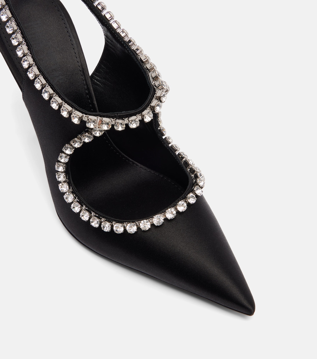 Slingback-Pumps Lidia 105 aus Satin mit Kristallen | Paris Texas