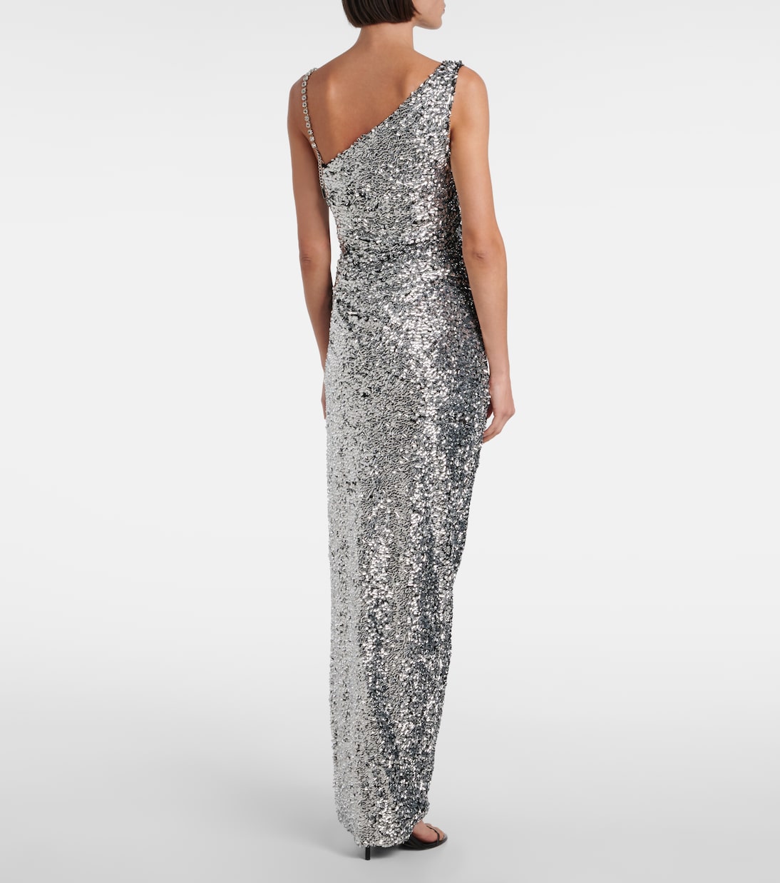 One-shoulder sequined gown | Area