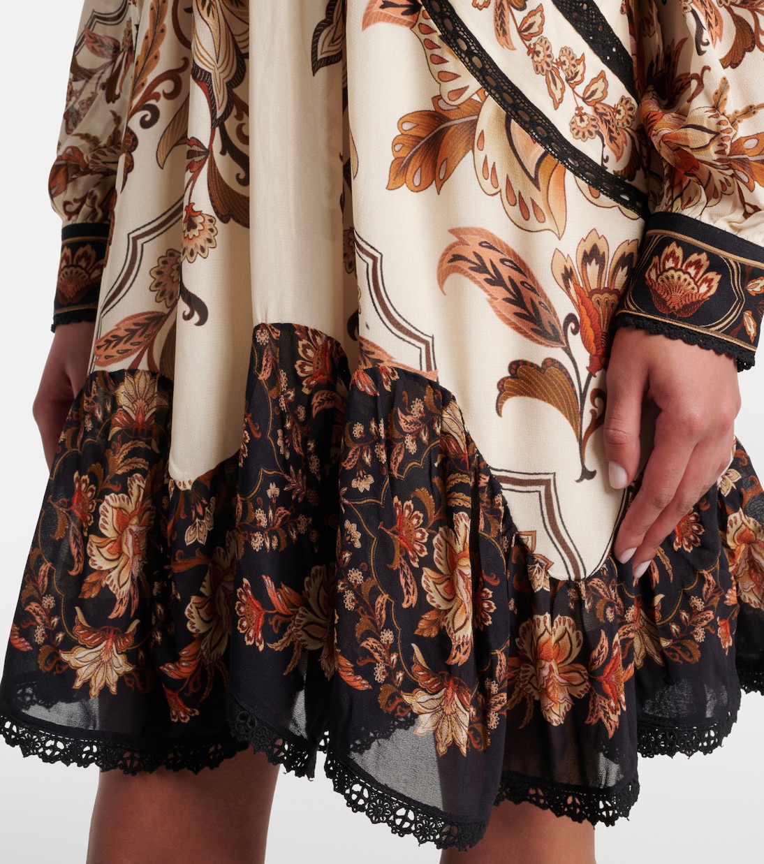 Floral lace-trimmed minidress | Farm Rio