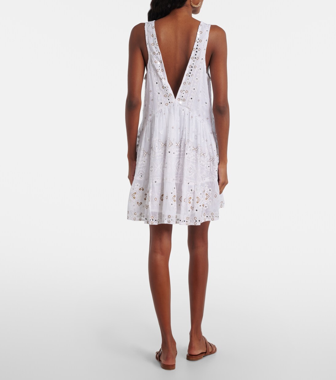 Embroidered cotton minidress | Juliet Dunn