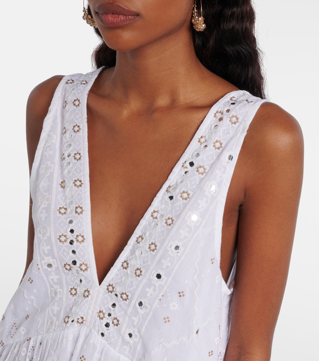 Embroidered cotton minidress | Juliet Dunn