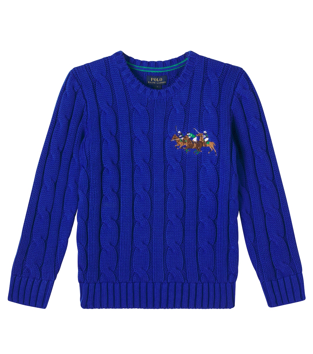 Cable-knit embroidered cotton sweater | Polo Ralph Lauren Kids