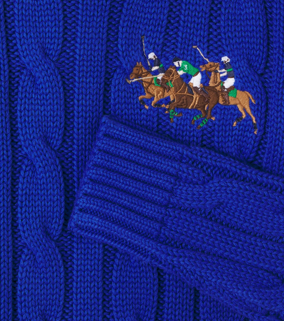 Cable-knit embroidered cotton sweater | Polo Ralph Lauren Kids