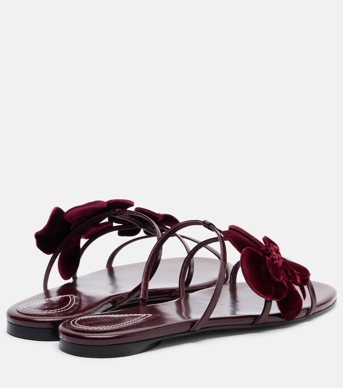 Orchid floral-appliqué leather sandals | Zimmermann