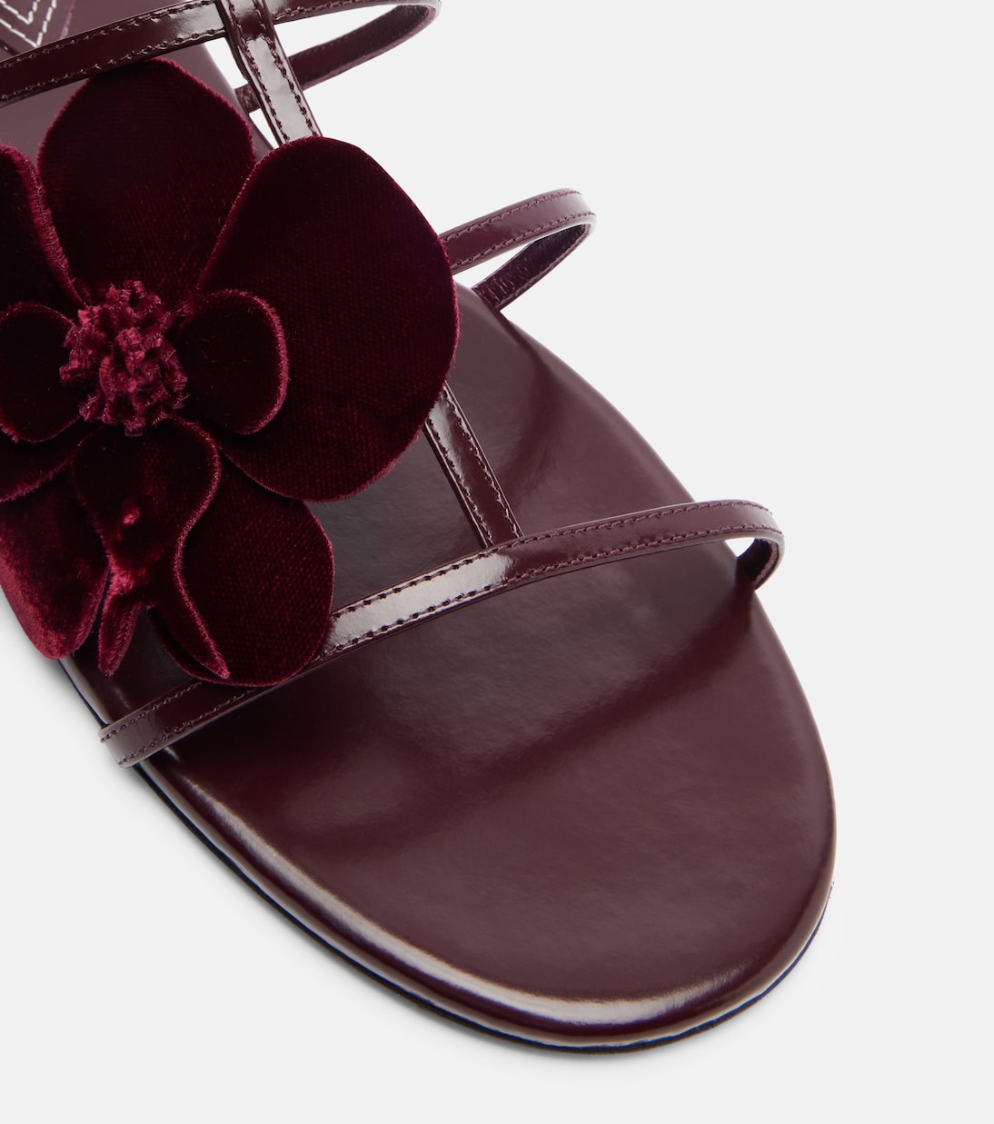Orchid floral-appliqué leather sandals | Zimmermann