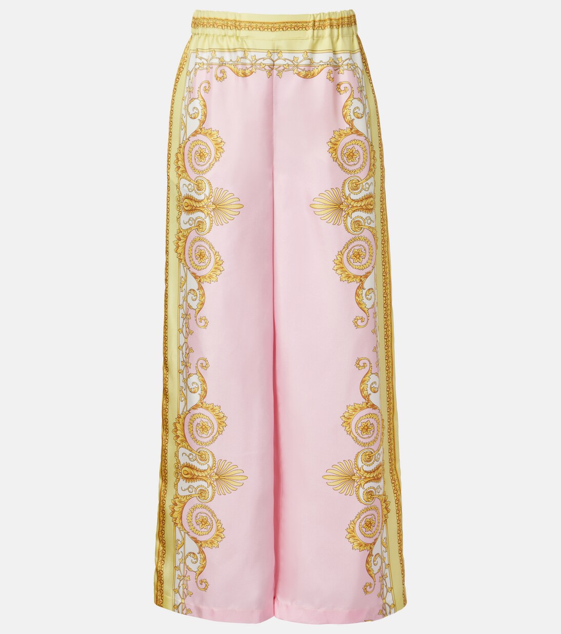 Weite Hose Barocco Foulard aus Seiden-Twill | Versace