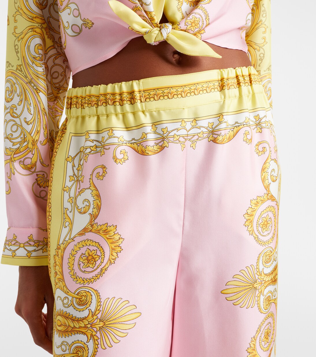 Weite Hose Barocco Foulard aus Seiden-Twill | Versace