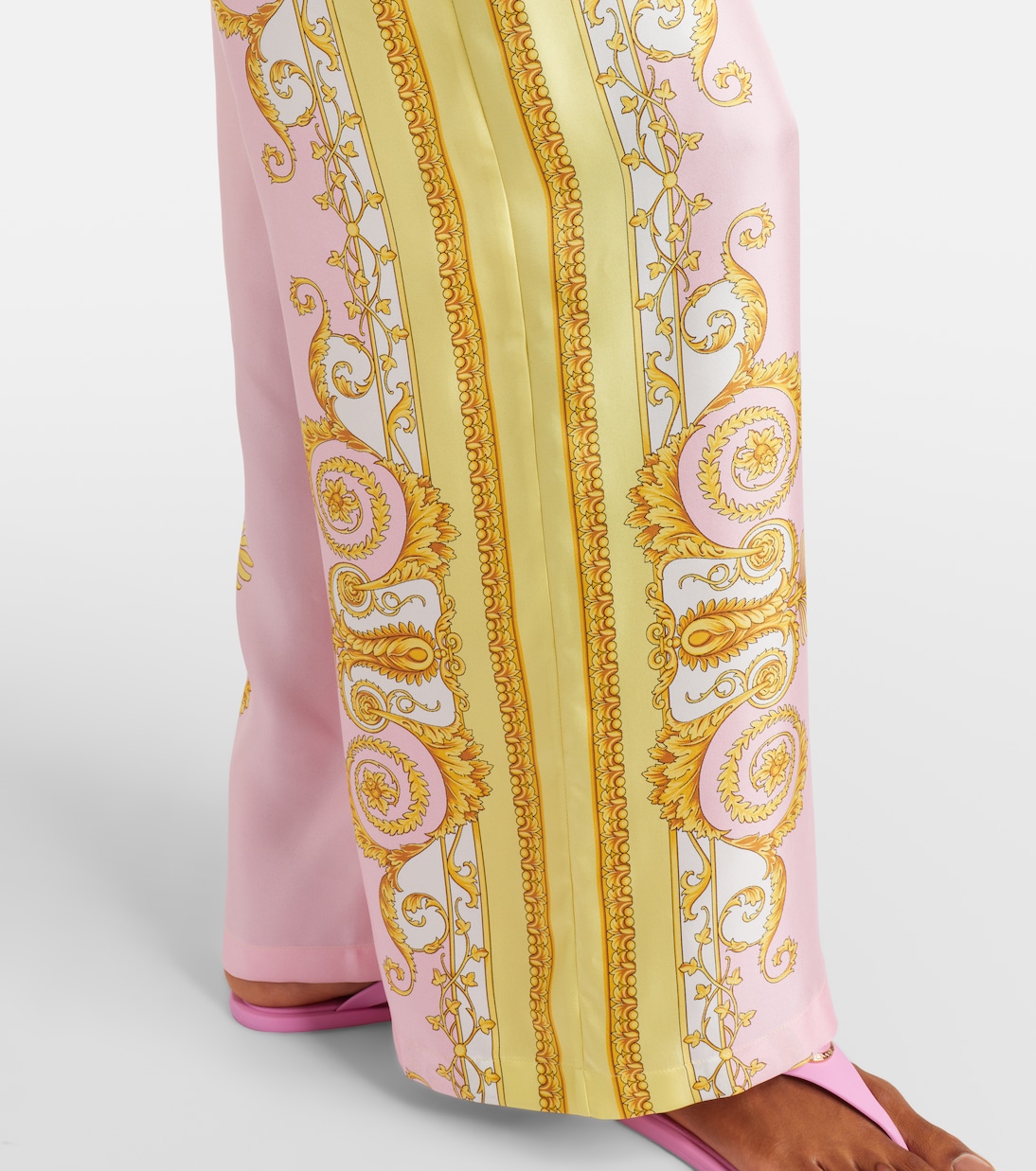 Weite Hose Barocco Foulard aus Seiden-Twill | Versace