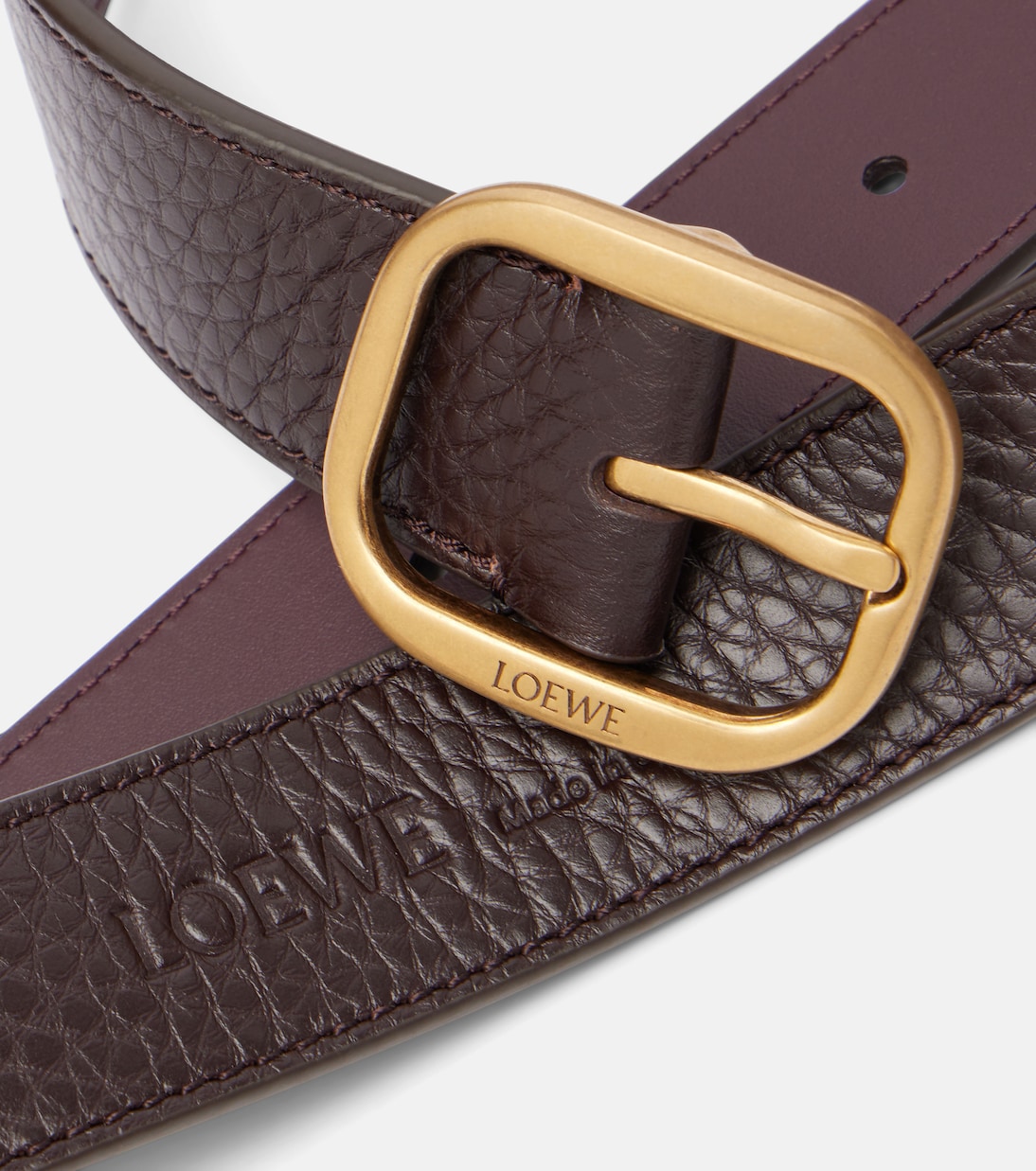 Rounded leather belt | Loewe
