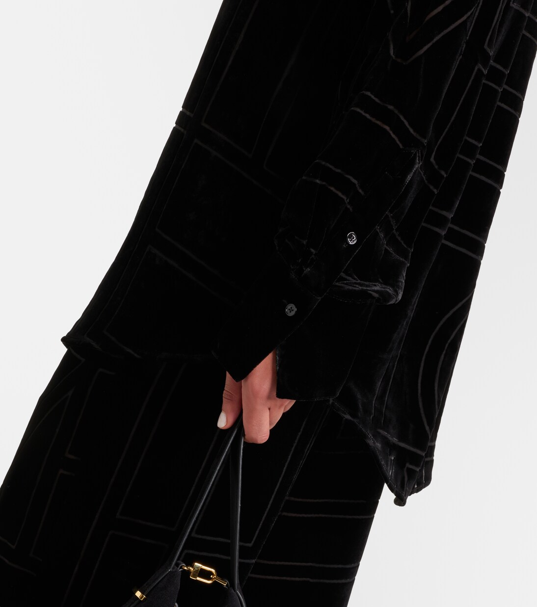 Chemise oversize en velours à logo | Toteme